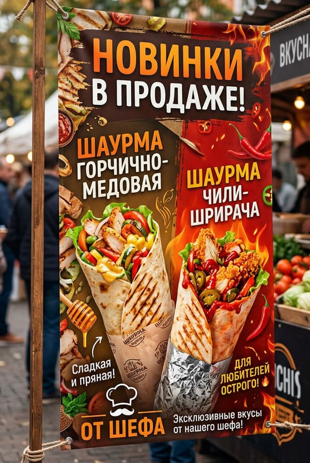 🌯 Новые виды шаурмы в продаже